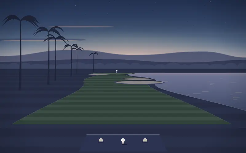 Illustration einer Golflandschaft; keine Fotografie dieses Platzes.