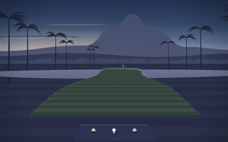 Illustration einer Golflandschaft; keine Fotografie dieses Platzes.