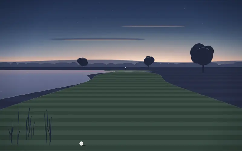 Illustration einer Golflandschaft; keine Fotografie dieses Platzes.