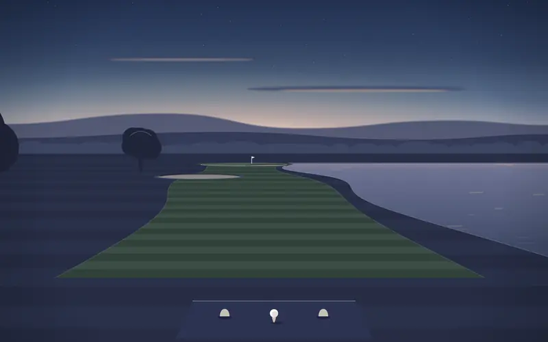Illustration einer Golflandschaft; keine Fotografie dieses Platzes.