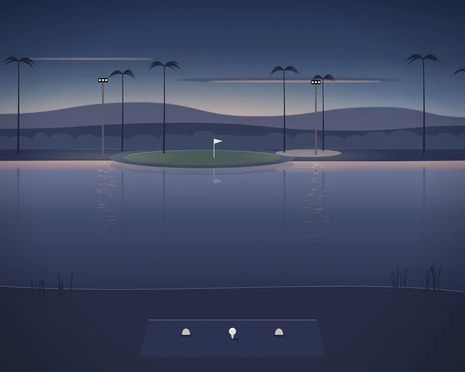 Illustration einer Golflandschaft; keine Fotografie dieses Platzes.